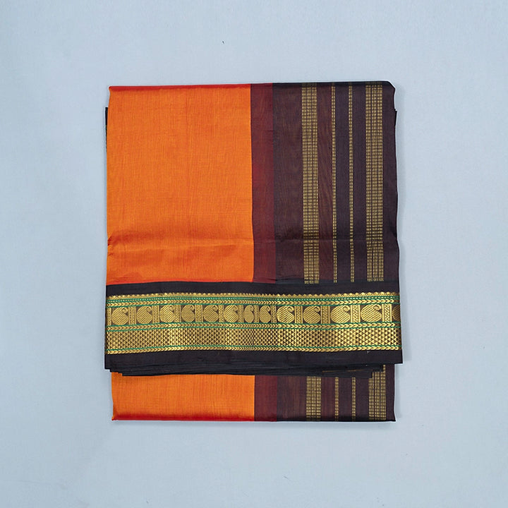 Hayagrivas Sunset Orange Pure Silk Cotton Saree SSCBF56E9-7