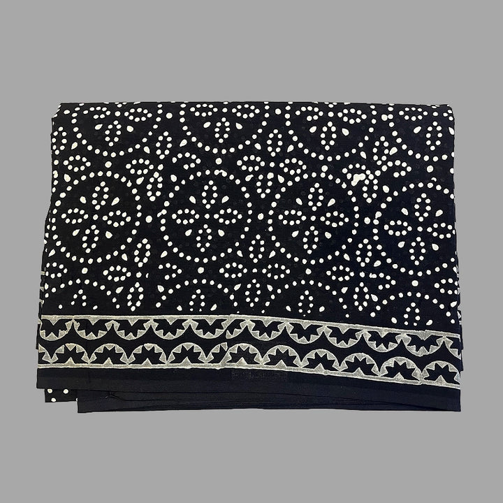 Hayagrivas Black Jaipur Cotton Saree SSCBF73E7-4