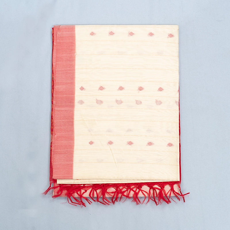 Hayagrivas Half-White Kora Silk Cotton Saree KBE2153A4-12