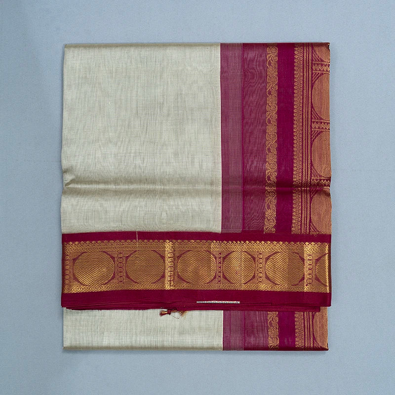Hayagrivas Sliver Grey Pure Silk Cotton Saree SSCBF34D1-10
