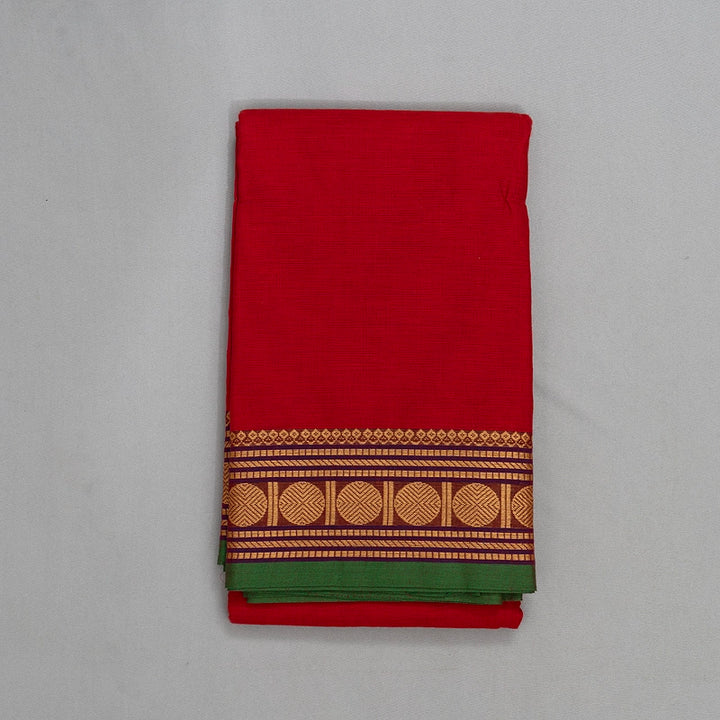 Hayagrivas Red Handloom Chettinad Cotton Saree KSBE1H1-2