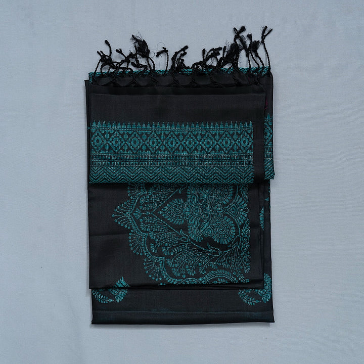 Hayagrivas Black Handloom Soft Silk Saree KBF534G16-2