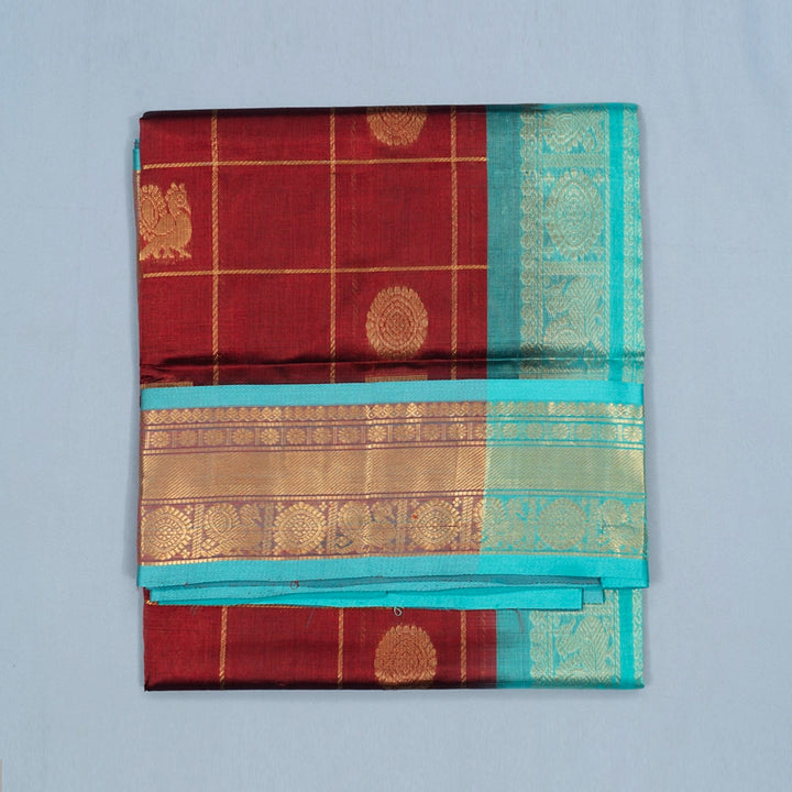 Hayagrivas Dark Maroon Pure Silk Cotton Saree SSCBF16D5-18