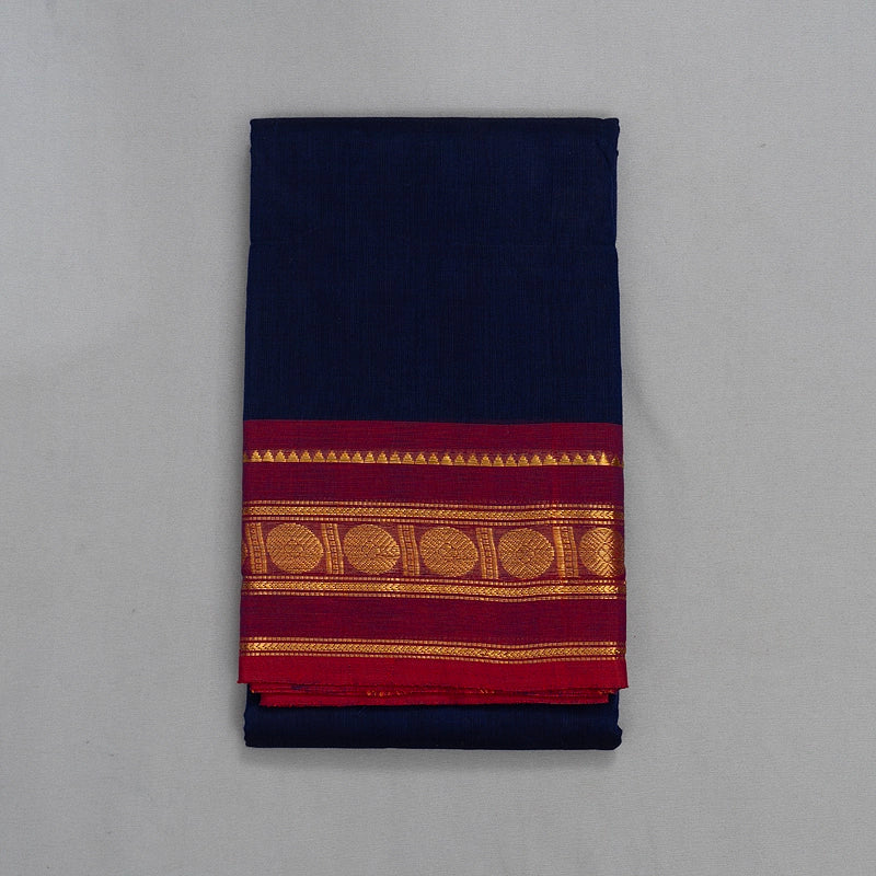 Hayagrivas Navy Blue Handloom Chettinad Cotton Saree KSBE1H2-24