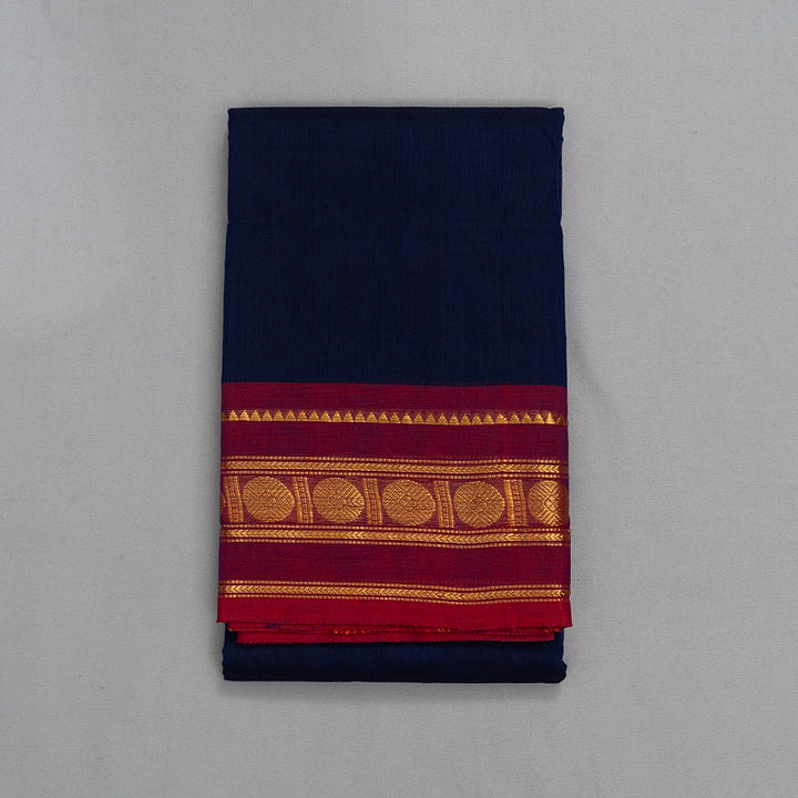 Hayagrivas Navy Blue Handloom Chettinad Cotton Saree KSBE1H2-24