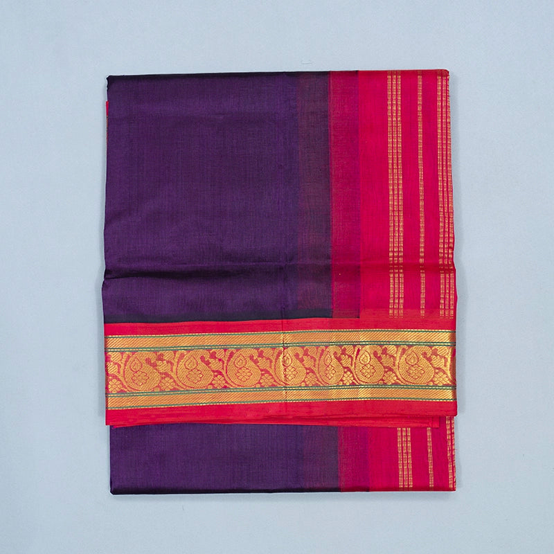 Hayagrivas Deep Purple Pure Silk Cotton Saree SSCBF34D1-23