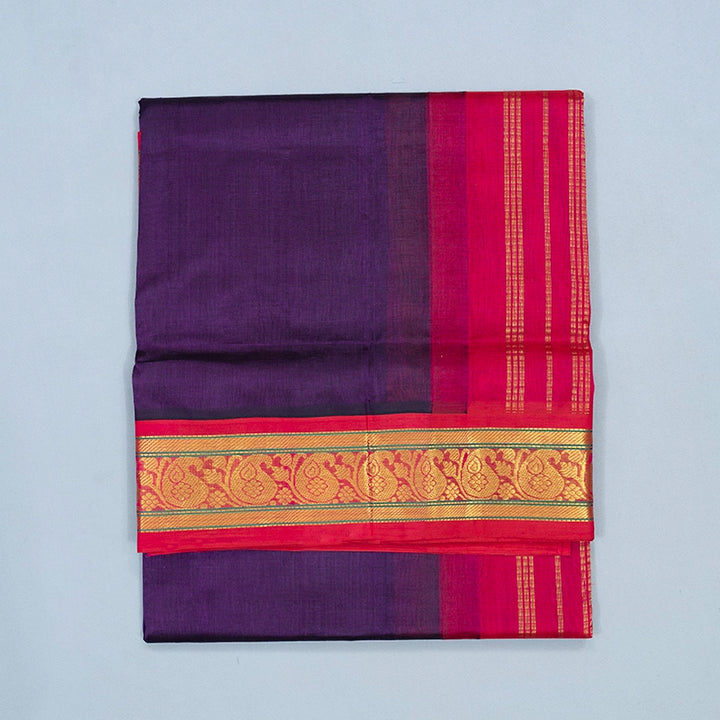Hayagrivas Deep Purple Pure Silk Cotton Saree SSCBF34D1-23
