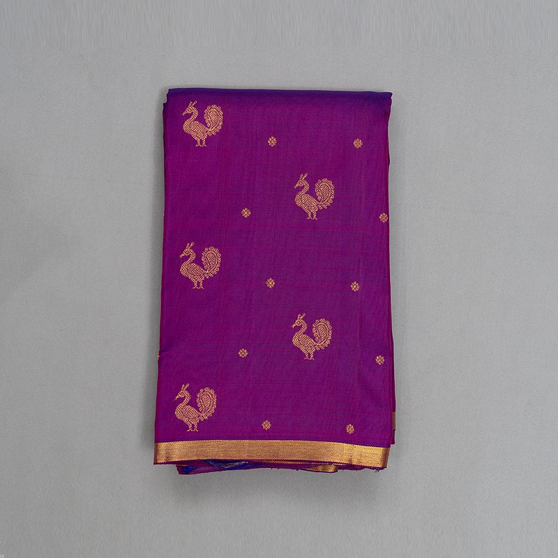 Hayagrivas Handloom Purple Kanjivaram Silk Saree KBE2535C18-1
