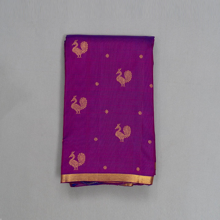 Hayagrivas Handloom Purple Kanjivaram Silk Saree KBE2535C18-1