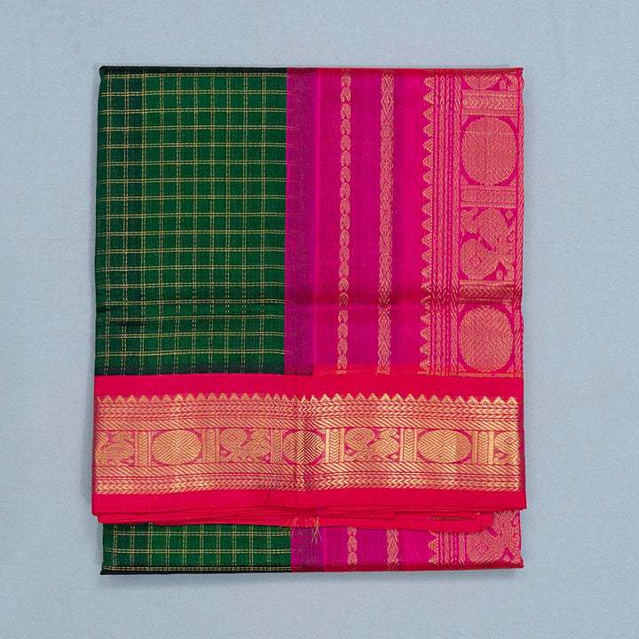 Hayagrivas Bottle Green Pure Silk Cotton Saree SSCBF56E5-12