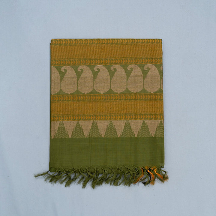 Hayagrivas Sage Green Handloom Kanchi Cotton Saree KSBE89A1-2