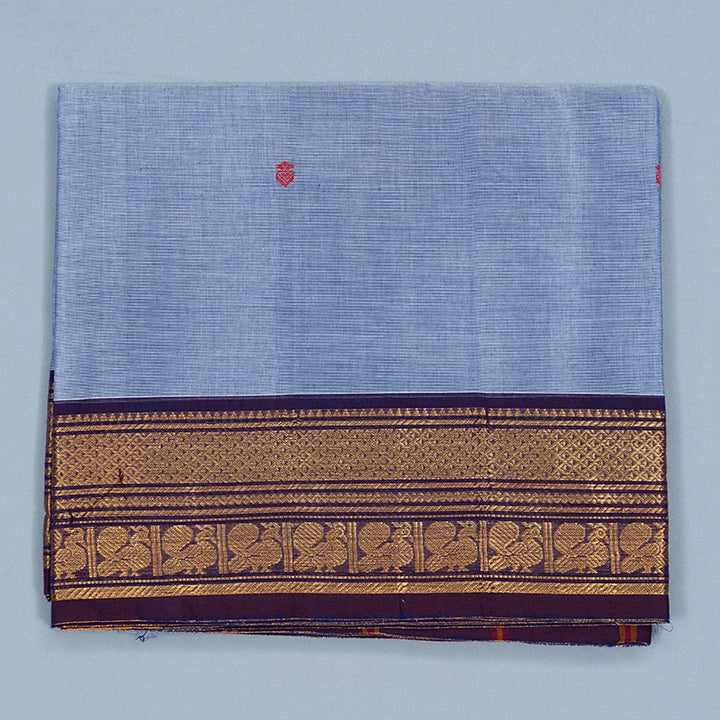 Hayagrivas Powder Blue Handloom Chettinad Cotton Saree SSKBF86F1-61