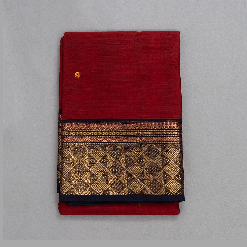 Hayagrivas Maroon Handloom Chettinad Cotton Saree KSBE2H5-3