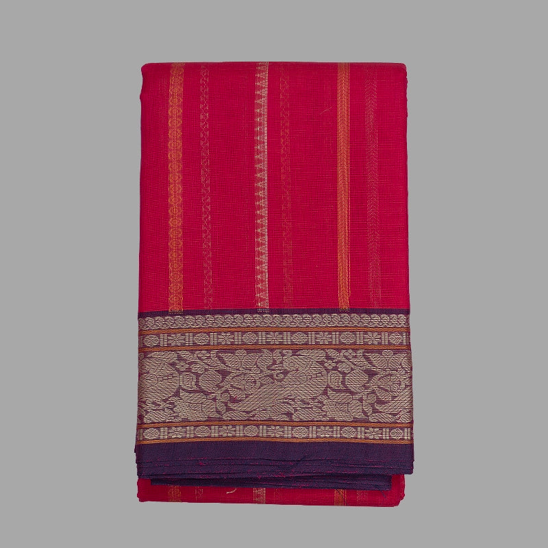 Hayagrivas Pink Handloom Kanchi Cotton Saree SSCBF66E5-1