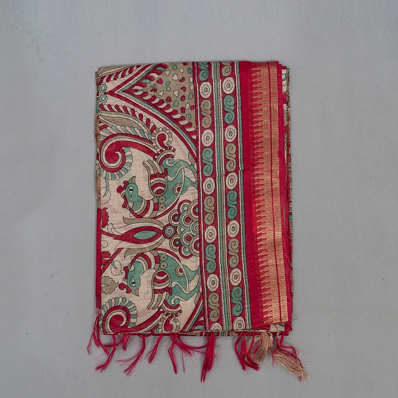Hayagrivas Half-White Fancy Cotton Saree KBE1905L2-16