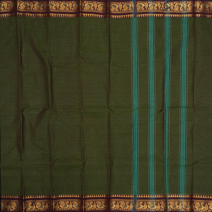 Hayagrivas Mehandi Green Handloom Chettinad Cotton Saree SSCBF134H1-1