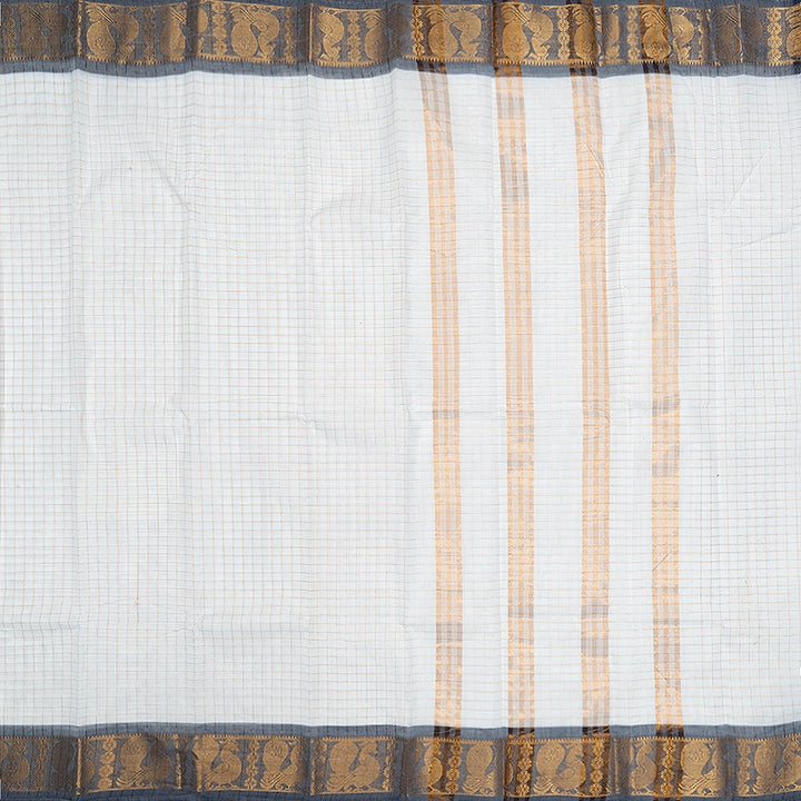 Hayagrivas White Handloom Chettinad Cotton Saree SSCBF134H2-26