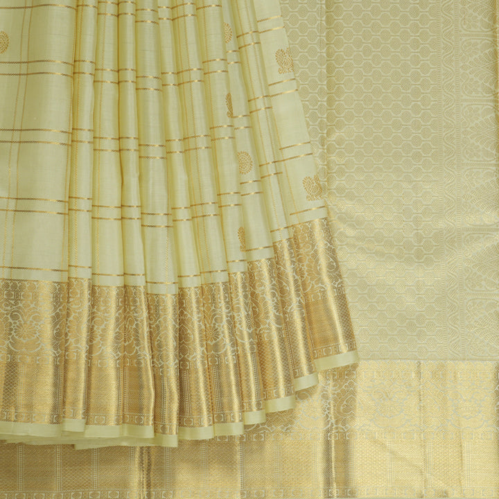 Hayagrivas Handloom Pista Green Kanjivaram Silk Saree KBF151D9-1