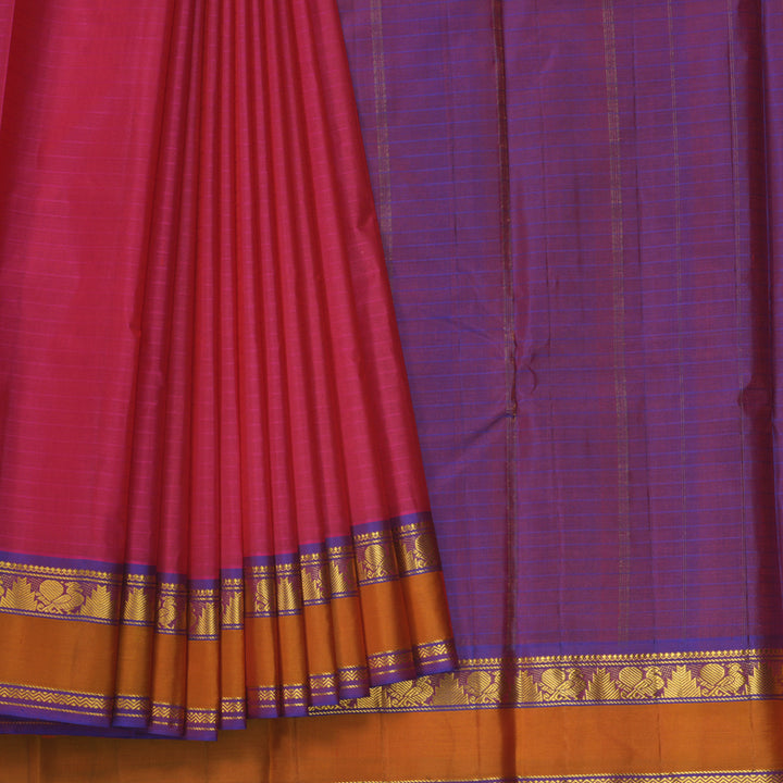 Hayagrivas Handloom Orangish-Pink Kanjivaram Silk Saree KBF206E1-26
