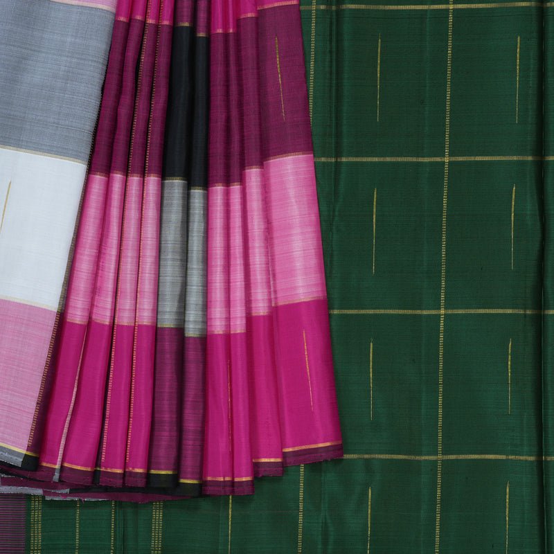 Hayagrivas Handloom Multicolour Kanjivaram Silk Saree KBE1585K4-1