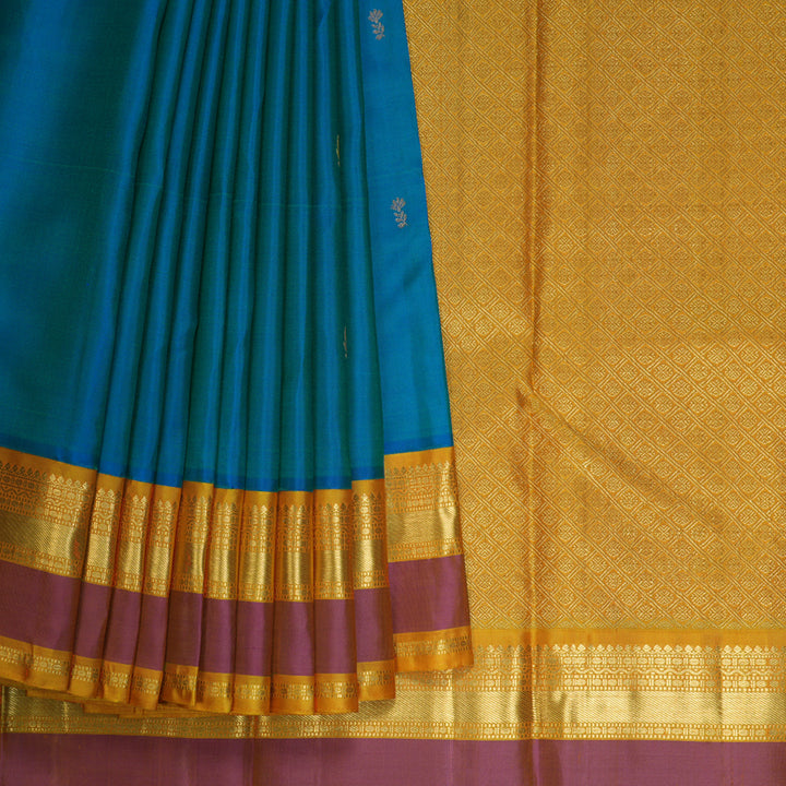 Hayagrivas Handloom Mayilkazhuthu Kanjivaram Silk Saree with Golden Yellow border KBE1469J17-1