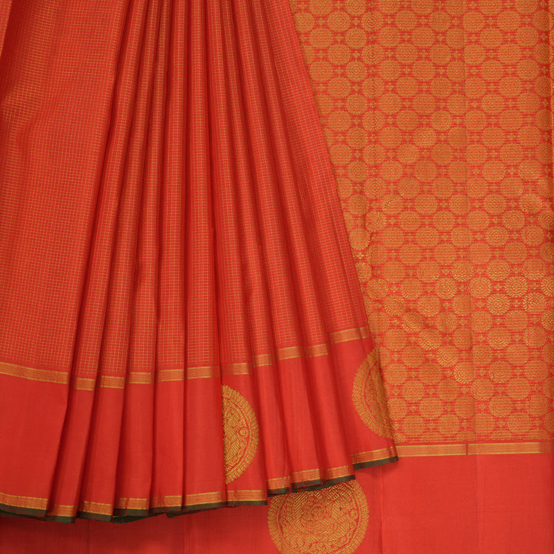 Hayagrivas Red Handloom Kanjivaram Silk Saree KBE2493C7-3