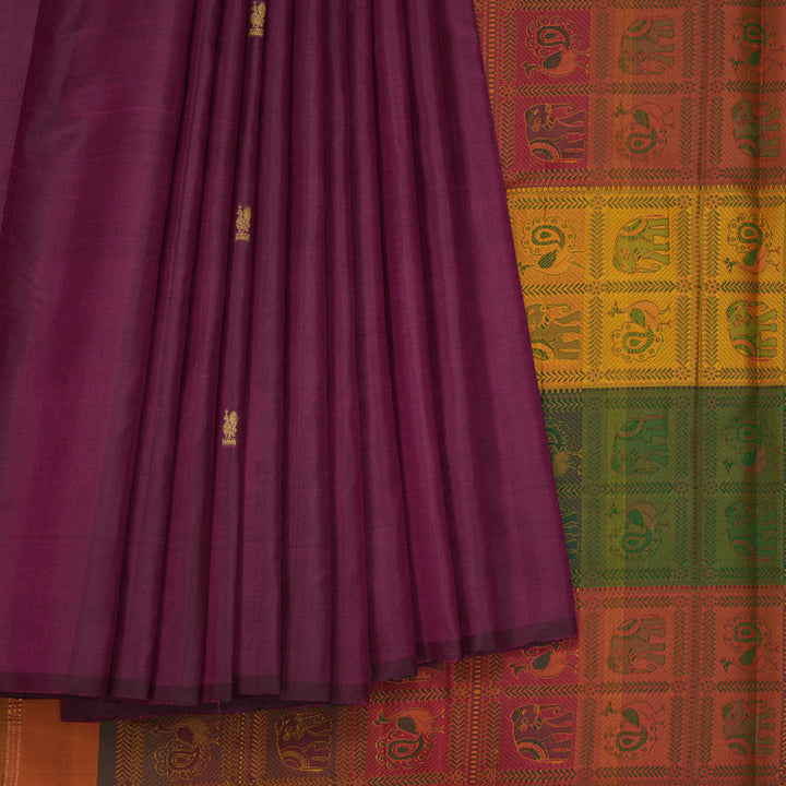 Hayagrivas Handloom Purple Kanjivaram Silk Saree KBF134D1-1
