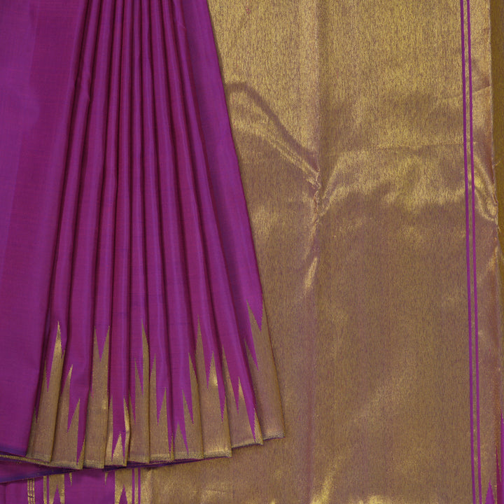 Hayagrivas Handloom Purple Kanjivaram Silk Saree KBE683G8-3