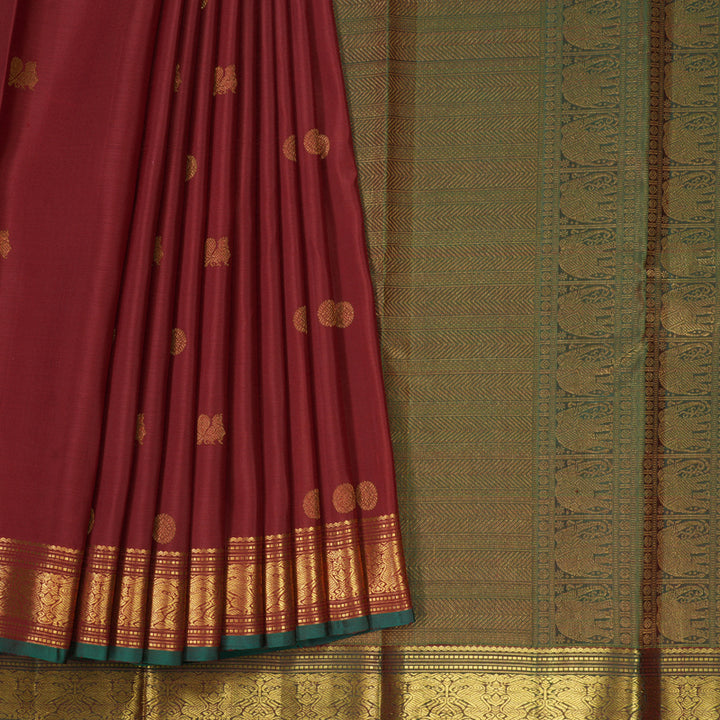 Hayagrivas Handloom Maroon Kanjivaram Silk Saree SSCBF59E31-2