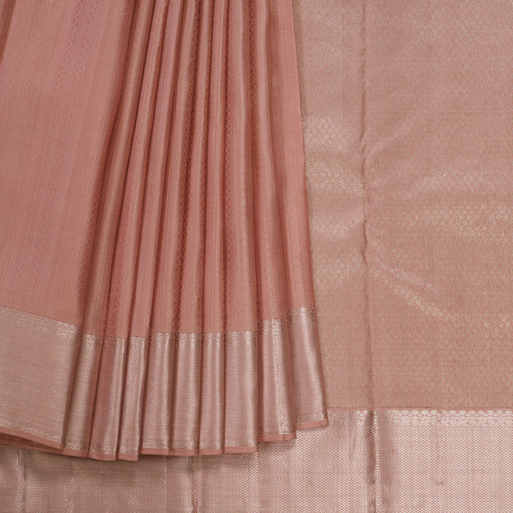 Hayagrivas Handloom Copper Pink Kanjivaram Silk Saree KBF40D7-2