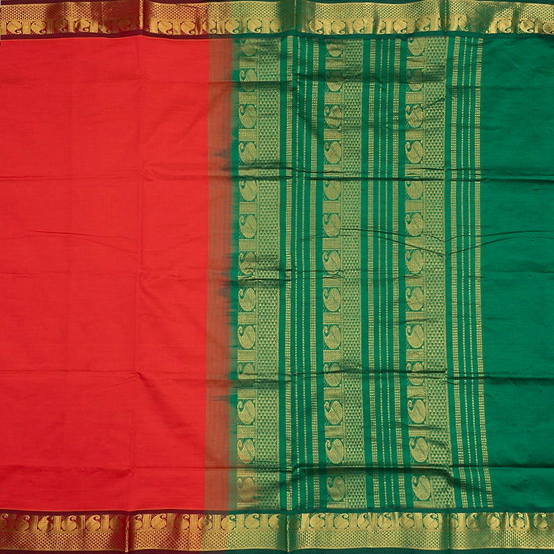 Hayagrivas Red Semi Silk Cotton Saree SSCBF164I1-11