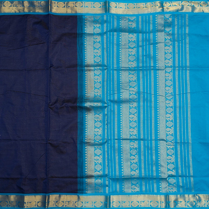 Hayagrivas Navy Blue Semi Silk Cotton Saree SSCBF164I2-59