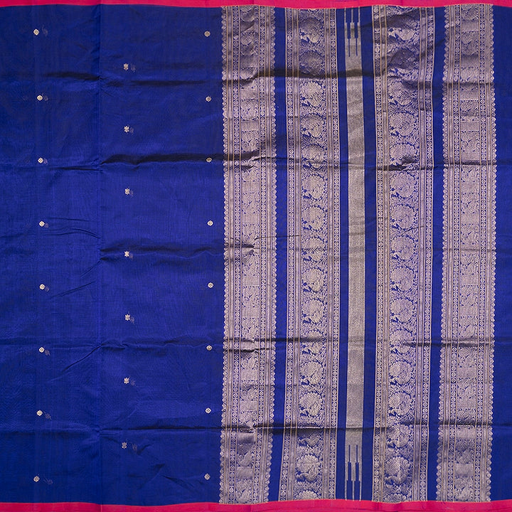 Hayagrivas MS Blue Kanchi Silk Cotton Saree SSCBF179I1-6