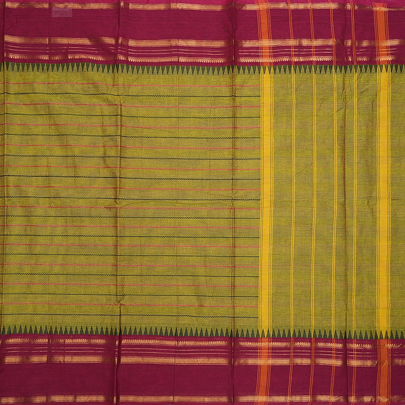 Hayagrivas Yellowish-Green Handloom Chettinad Cotton Saree SSCBF210J1-74