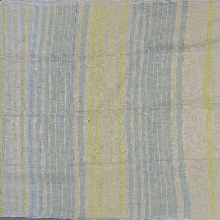 Hayagrivas Sky Blue &amp; Lemon Yellow Handloom Linen Saree SSCBF69E6-2