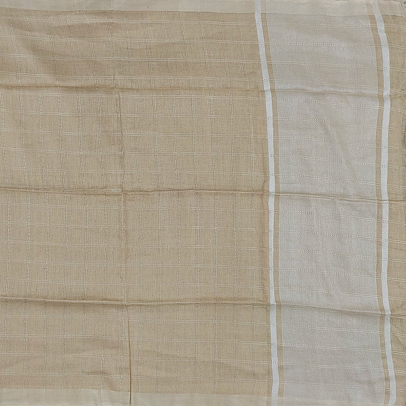 Hayagrivas Beige Handloom Linen Saree SSCBF69E7-4