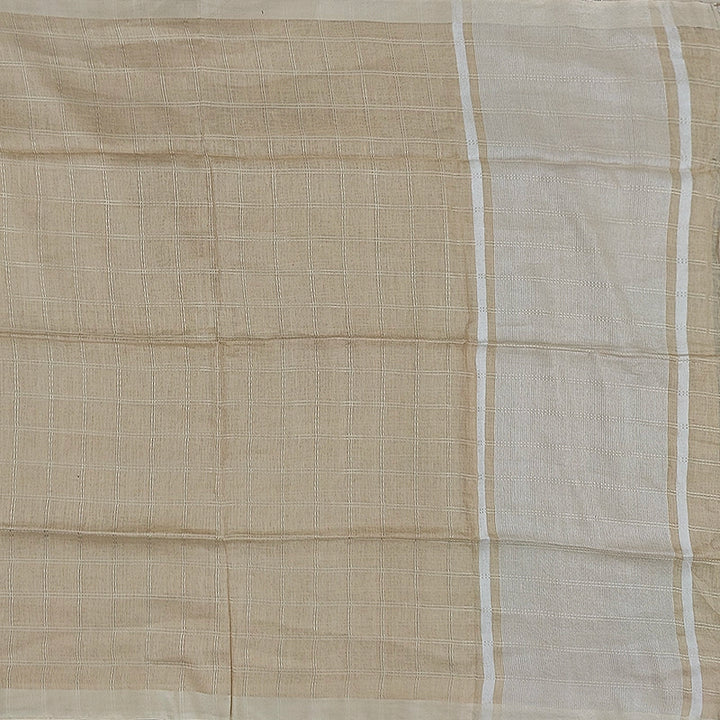 Hayagrivas Beige Handloom Linen Saree SSCBF69E7-4