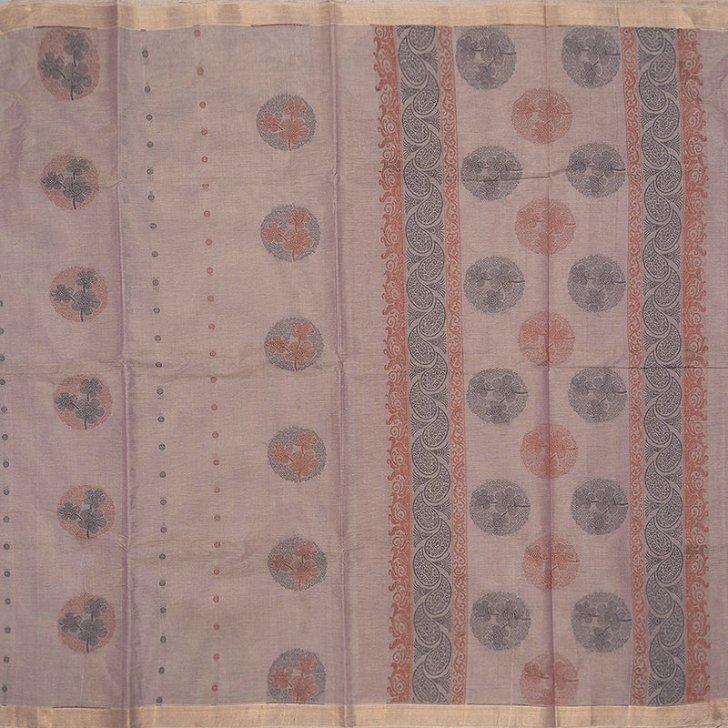 Hayagrivas Greyish-Mauve Handloom Cotton Saree SSSBF126H5-2