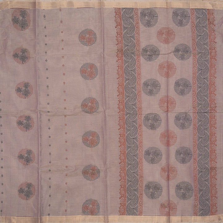 Hayagrivas Greyish-Mauve Handloom Cotton Saree SSSBF126H5-2