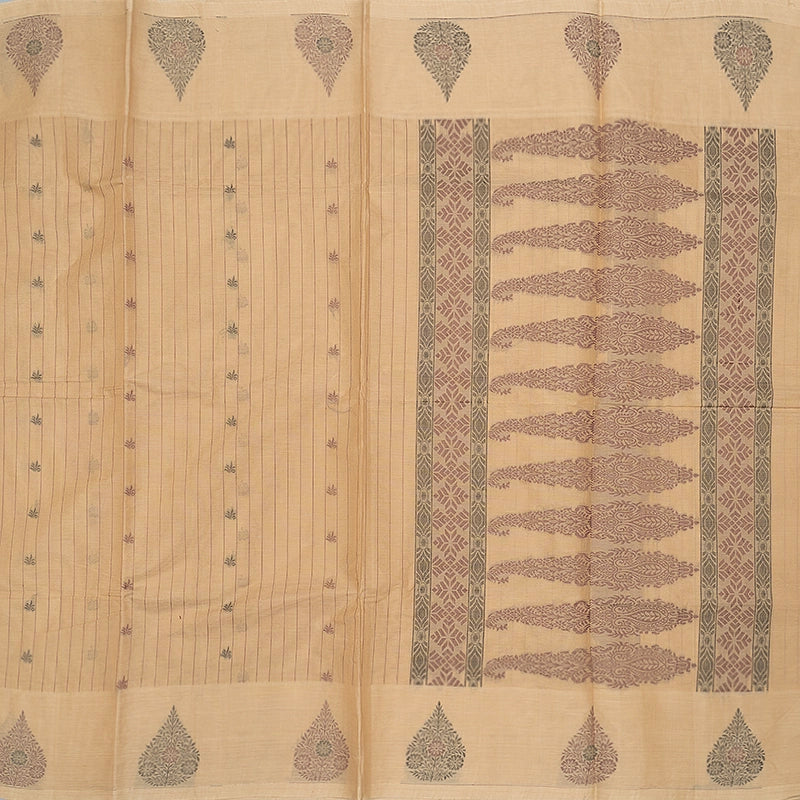 Hayagrivas Sandal Handloom Cotton Saree SSSBF127H13-3