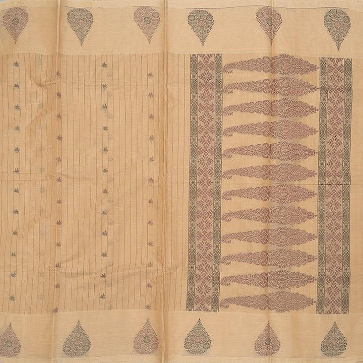 Hayagrivas Sandal Handloom Cotton Saree SSSBF127H13-3