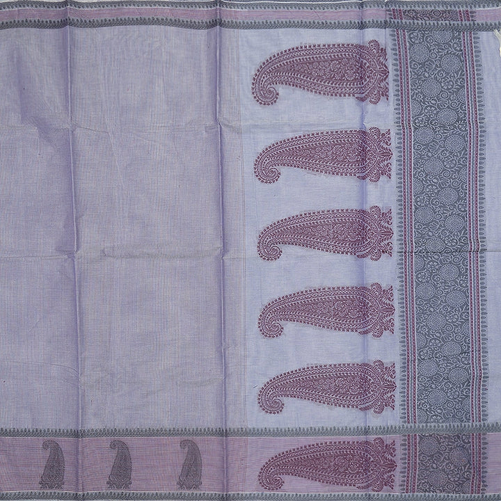 Hayagrivas Lavender-Blue Handloom Cotton Saree SSSBF127H6-1