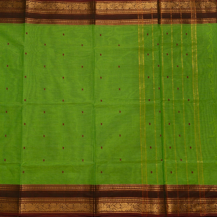 Hayagrivas Parrot Green Handloom Chettinad Cotton Saree KSBE86A2-14