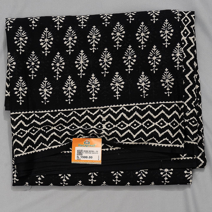 Hayagrivas Black Jaipur Cotton Saree KSBE107B4-15