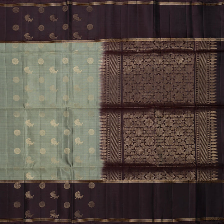 Hayagrivas Elephant Grey Handloom Soft Silk Saree KBF232E2-13