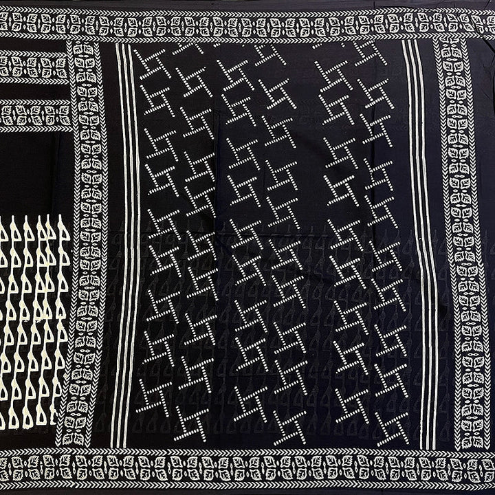 Hayagrivas Black Jaipur Cotton Saree SSCBF73E7-5