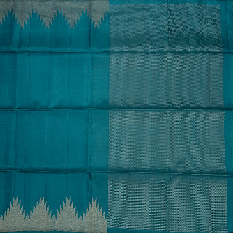 Hayagrivas Cyan Blue Handloom Soft Silk Saree KBE2229B1-2