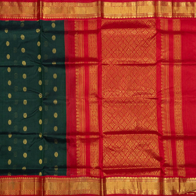 Hayagrivas Bottle Green Pure Silk Cotton Saree SSCBF16D4-7