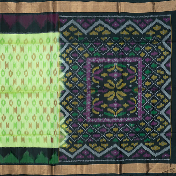 Hayagrivas Pista Green Handloom Ikkat Soft Silk Saree KBE2150A1-40