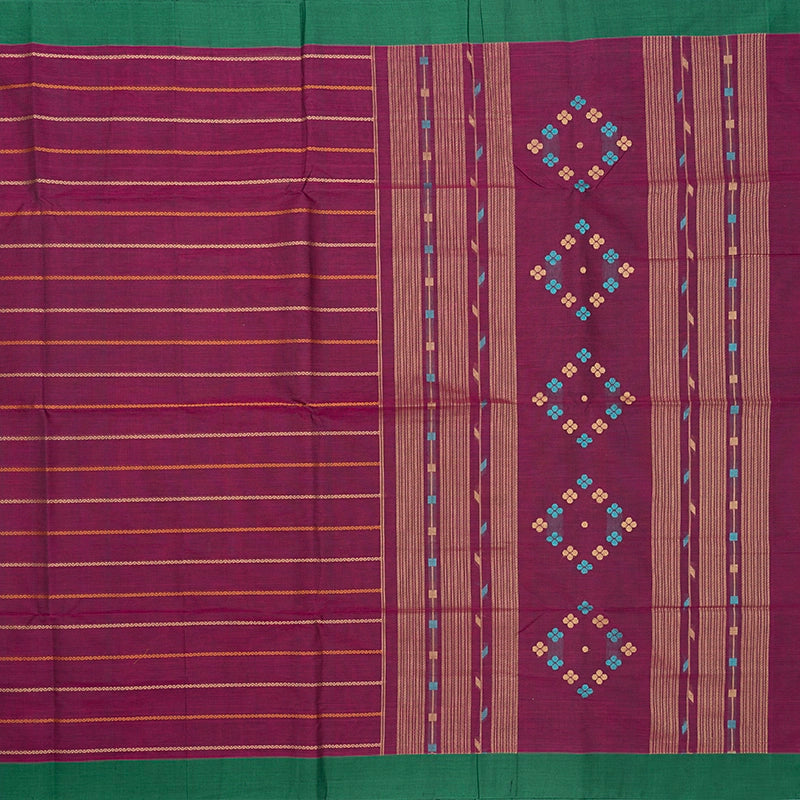 Hayagrivas Wine Purple Handloom Kanchi Cotton Saree SSCBF103F3-3